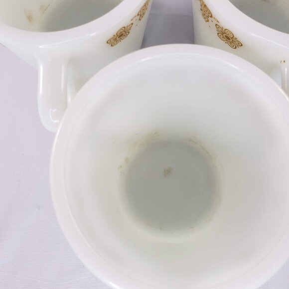 Vintage Pyrex Butterfly Gold Coffee Mugs Cup Set of 3 - Picture 10 of 11